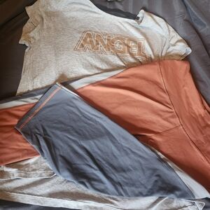 Victoria's Secret Gray and Orange Activewear Set